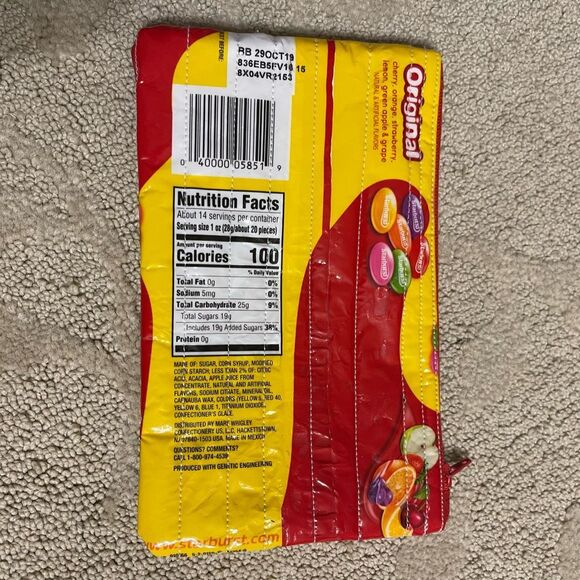 Starburst Jelly Beans Quilted Zipper Pencil Make Up Pouch Bag - Picture 2 of 3